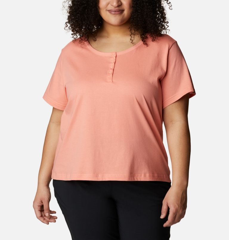 Tricouri Columbia Sapphire Point Henley Dama Corai | Plus Size BC790QASM